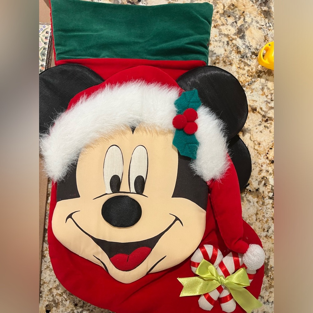 Vintage Disney large Christmas Mickey stocking